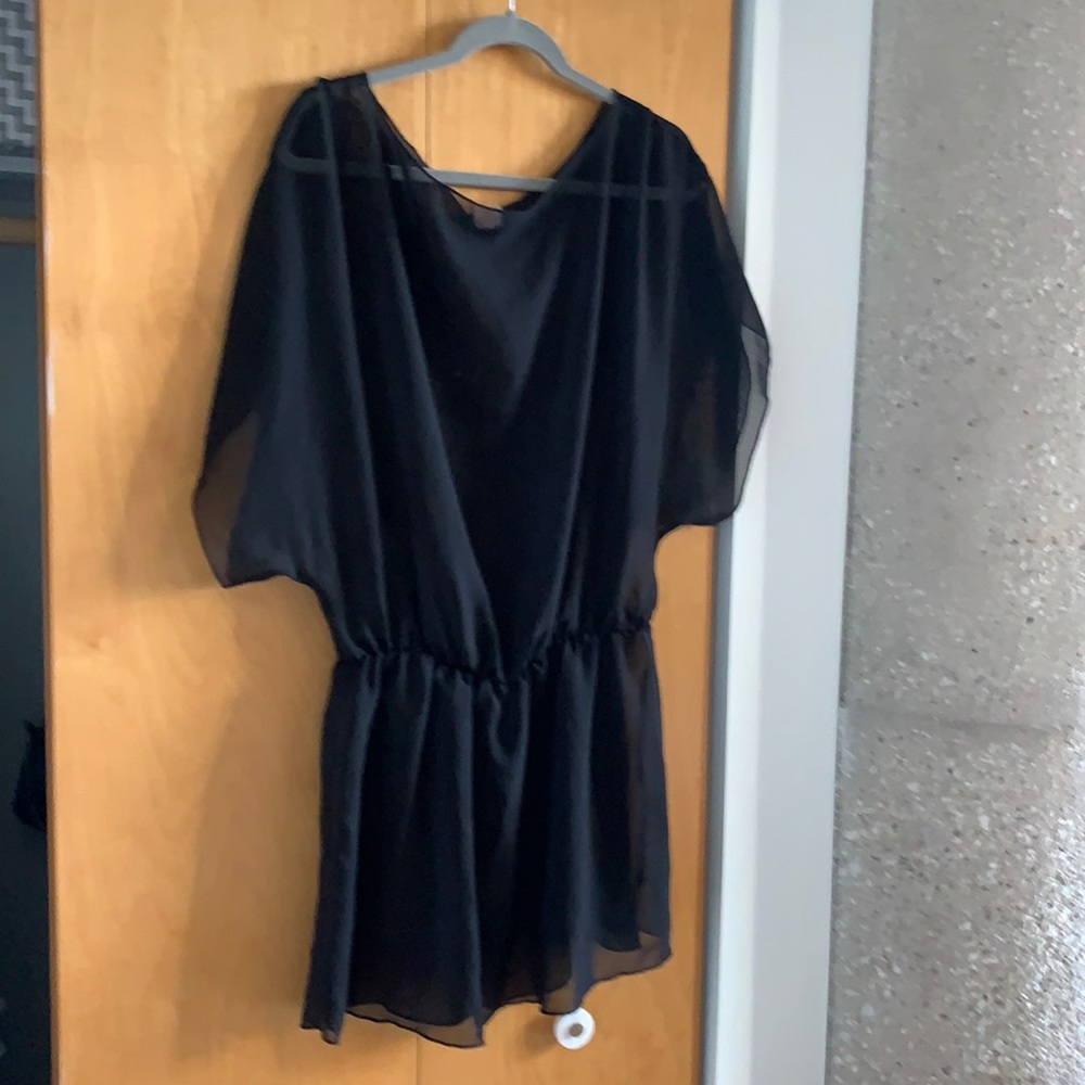 Black sheer bathing suit cover up